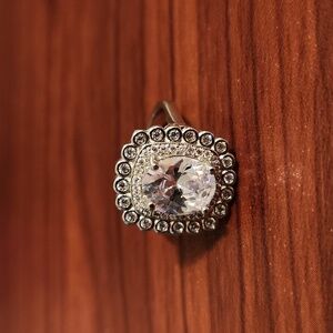 Silver Cushion Cut Cubic Zirconia Ring